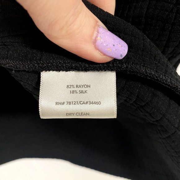 Eileen Fisher Mandarin Collar Full Zip Textured Black Rayon Silk Blend Jacket XS - Picture 3 of 7